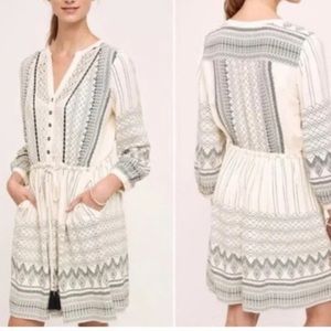 Anthro Floreat Boho Cream Perrie Lace Dress Sz 8